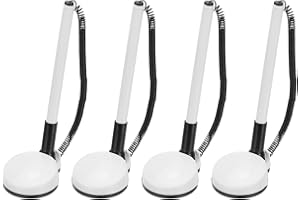 PATIKIL 4 Penne Sicure Con Catena Adesiva E Portapenne Sicurezza, Penne Per Bancone Reception Scrivania Ricariche Inchiostro Nero Per Scrivania Posto Di Lavoro, Bianco