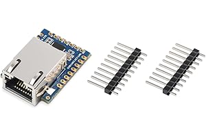 Waveshare TTL UART to Ethernet Mini Module, Immersion Gold Design, Low Power Consumption, Support TCP/UDP Communication, Modbus Gateway, NTP Protocol, for Industrial/Internet of Things/Security, etc