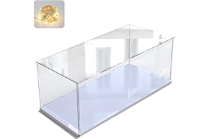 ELEPURE Acryl Vitrine Klar für Lego Actionfiguren Funko Pop Modell Skulptur Transparenter Plexiglas Display Box für Sammlung Staubschutz Anzeigekasten für Aufbewahrungsspielzeug【Weiß,45×20×20cm】