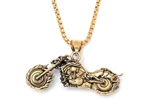 Schmuck-Checker Hell Bike Motorrad mit Flammen Totenkopf Teufel Hörner 316L Edelstahl Ketten-Anhänger Biker Schmuck Männer Geschenk