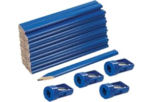 DER KLEINE HANDWERKER 48 x Lápices de carpintero con 4 x sacapuntas para lápices de carpintero
