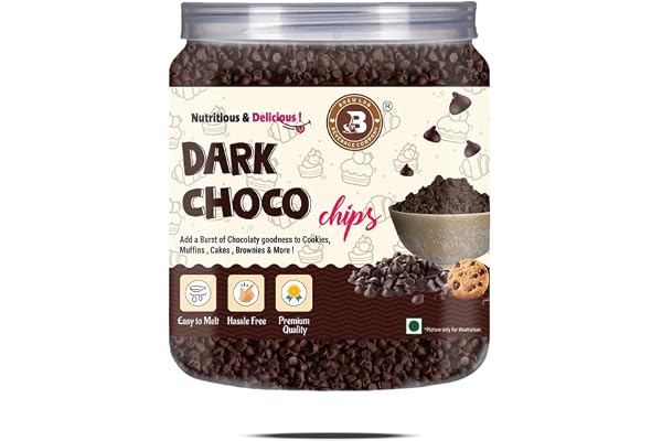 Chocolate Choco Chips - Topping And Decoration Candy For Ice Cream, Desserts And Baked Items Chocolate Mini Choco-Chips (Dark Choco)