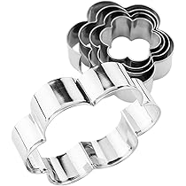 Set di 5 Formine Ovali per Biscotti in Acciaio Inox - Forme Geometriche per Cuocere Dolcetti Fatti in Casa, Ciambelle - Strumenti da 9,9 cm a 2,5 cm
