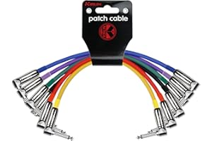 Kirlin Cable IP6-243PN-01-1 Foot - Right Angle 1/4-Inch Plugs Colored Patch Cable