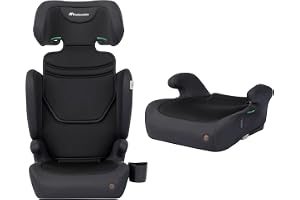 Bebeconfort Ride 2-in-1 i-Size Bilbarnstol, 100–150 cm, 3,5–12 År, Bilbarnstol med ISOFIX, Avtagbart Ryggstöd, Lättviktig 3,7 kg, 11 Huvudskyddslägen, Mugghållare, Full