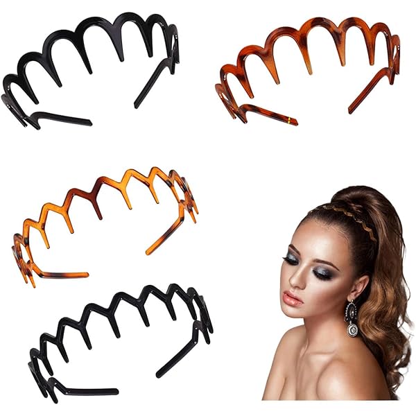 ZKGYUS Cerchietto Con Clip | Doppia Forcina Incorporata | Cerchietto Capelli Unisex Con Mollette - Foto 4