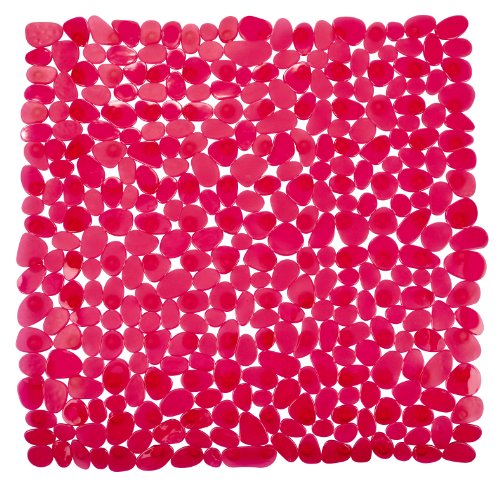 WENKO 20261100 Duscheinlage Paradise Red - Rutschstopp, Saugnäpfe, Kunststoff, Rot