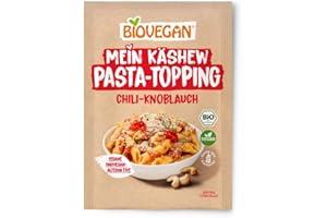 Biovegan Mein Käshew Pasta Topping, Veganer Parmesan-Ersatz in 100% Bio Qualität, Streukäse-Alternative Vegan, leckere Käse Alternative aus Cashew Nüssen, 8 x 50g (Chili-Knoblauch)