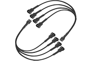 upHere Gaming Cable Divisor de Ventilador PWM de 4 Pines y 4 vías, Fan Splitter y Fan hub para Ventiladores PC, Cable de extensión para Ventilador 12V de 4 Pines/3 Pines para con Ventilador PC 120mm