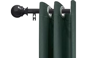 ROD&TRIKIN Curtain Pole Curtain Rails And Fittings Curtain Rod Curtain Poles For Eyelet Curtains Curtain Poles With Brackets And Fittings Set For Living Room & Outdoor 80-164cm