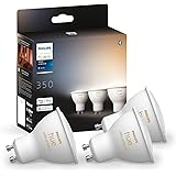 Philips Hue White 3 Faretti LED Smart, Bluetooh, Attacco GU10, 3x5W, Dimmerabile, Luce Bianca Calda, 3 Pezzi