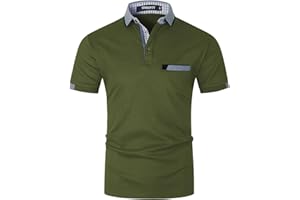 GNRSPTY Men's Short Sleeve Polo Shirt, Slim Fit, Cotton, Golf, Tennis, XL