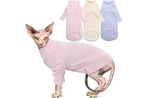 Hjumarayan Vetement pour Chat Sphynx - Respirant été Tee-Shirt pour Chat - Gilet d'été sans Cheveux pour Chat Sphynx, Cornish Rex, Devon Rex, Peterbalg (Rose, XL)