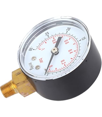 Manomètre Bain D'huile – Boîtier Inox, Laiton – DN63, Pression Max 6 Bars – Réf. 2163RV13D