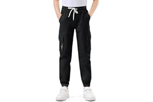 Csqtongan Jungen Hosen Cargohose Kinder Jogginghose Cargo Hose Freizeithose mit Elastischem Bund