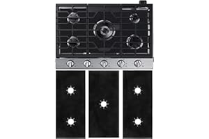 IIF Gas Stove Burner Covers Universal Gas Stove Protectors, 5 Holes Protectors Reusable Heat Resistance Gas Range Non-Stick Washable Stove Top Protectors Liners Fast Clean Kitchen Cooking