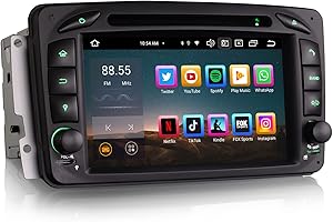 Erisin Android 13 8-Kern 4GB+64GB DVD Autoradio GPS Navi für Mercedes Benz C CLK G Klasse W203 W209 W463 Viano Vito W639 7 Zoll Bluetooth 5.0 Touchscreen CarPlay Android Auto DAB+ Radio DSP WiFi OBD2