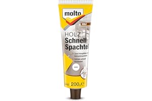 Molto Holz Schnell Spachtel, Zum Feinglätten von Holzuntergründen, Weiß, 200 g