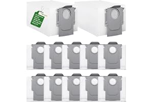 XUNNIU 12 stycken dammpåsar för Roborock QV 35A/QV 35S, Q Revo/Qrevo S/Pro/Master/Slim/Qrevo Curv/2 Flow/Edge/S5A/Qrevo S5V/S