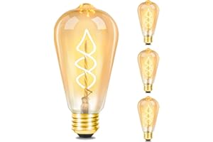 GBLY 3x Lampadina Edison E27 LED Lampada a incandescenza Edison vintage 4W Lampade antiche decorative ST64 Lampadina a filamento bianco caldo 2200K in casa Café Bar Ristorante, non dimmerabile