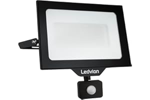 ‎LEDVION Ledvion LED Strahler, 100 Watt Osram LED Fluter, 6500K Scheinwerfer, 12000 Lumen Arbeitsbeleuchtung, Außenstrahler IP65 Wasserdicht, Flutlicht mit Schnellanschluss