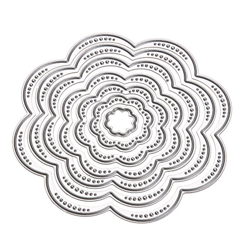 Demiawaking 7Pcs Blume Schneiden Schablonen DIY Sammelalbum Dekor Papier Karten, Metall Buchzeichen , Metall Lesezeichen als Geschenk fuer Freunde - 4