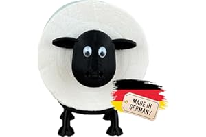 Naturalspring® Dori - Toilet Paper Holder Sheep | Toilet Paper Decorative Black | for 42 and 44 mm Rolls | Toilet Roll Holder Toilet | Replacement Roll Holder (1x - Normal (Black))