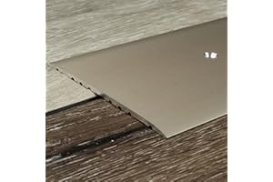 PROVISTON | Barre de seuil | Aluminium anodisé | 80 x 3.5 x 1000 mm | Bronze clair | À visser côté latéral | Barre de jonction | barre de recouvrement | 1 pièce