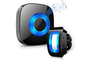 PHYSEN Sensor de Movimiento Inalámbrico con Alarma Sonora, Detector de Movimiento,Timbre Inalámbrico, Alarma de Seguridad Entrada, 58 Tonos + 5 Volúmenes, para Entrada/Hogar/Tienda/Oficina