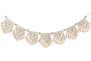 TARUMEDO Makramee Wandbehang, Boho Chic Tapisserie Makramee Wandbehang Wanddeko Baumwolle Gewebt Wandteppich Makramee Girlande Banner für Wohnzimmer Apartment Schlafzimmer Hochzeit Party Dekoration