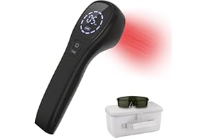 iKeener Dispositivo Terapia Luz Roja,FDA Aprobado Terapia Láser de Mano Alivio Del Dolor Equipo,Luz Infrarroja Bajo Nivel para Cara,Cuerpo,Músculo,Pie,Hombro,Rodilla,Espalda (2x808nm,12x650nm)(Negro)