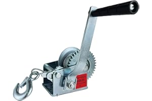 QMCAHCE 600lbs Heavy Duty Hand Winch Boat Trailer Winch Strap, (with 8m Steel Wire Rope), Crank Traction Winch, Hardened Steel 2 Speed Hand Winch, Two Way Ratchet Hand Winch for Trailer ATV UTV