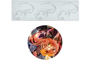 TUKE Molde de silicona con forma de langosta para chocolate, caramelos, 3D, hueca, de espina de pescado, caramelos, alimentos, cocina, alimentos, fondant (A_12 x 3.6 x 0.1 pulgadas)