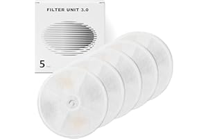 VinDox 5 Pezzi Filtro Fontanella per Gatti Compatibile con 1.85L Gatti Fontana 2.0 & 3.0 Resina e Carbone Attivo Filtro per Fontane da Bere per Gatti