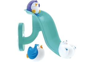 Nuby Splash 'N Slide Penguin Slide Baby Bath Toy - Early Development | Easy to Assemble | Suitable from 18 Months