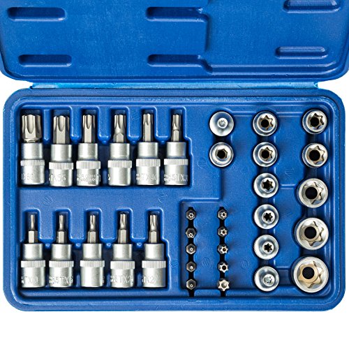 TecTake 34-tlg Steckschlüssel Satz mit Koffer Innen Außen Torx Bits Stecknuss Set Nüsse - 3