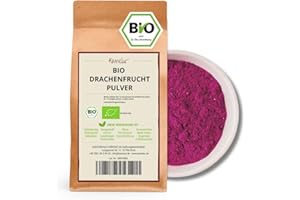 Kamelur Fruta del dragón orgánica en polvo, pitaya en polvo rosa, liofilizada y sin aditivos, en envases biodegradables 250 g (Paquete de 1)