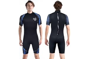 PZZMY Wetsuit Shorty Women Men Short Diving Suits 3mm Neoprene Suits - Paddle Boarding Surfing Suit Short Sleeve for Scuba Diving Canoeing Snorkeling - Shortie Wetsuits Adults