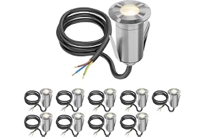 ledscom.de 10-pack LED-golvarmaturer GLOX för utomhusbruk, IP67, aluminium, runda, 35 mm i diameter, varmvitt, matt