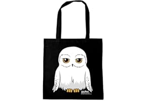 Logoshirt® Harry Potter I Sowa I Hedwig I Torba bawełniana na zakupy I Ekologiczna I Worek jutowy I Z motywem I Długie uchwyty I Öko-Tex® I Czarna I Licencjonowany design