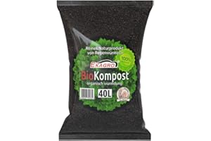 Ekagro Wurmhumus für Pflanzen | 100% Natürlich Humus Erde 40L | Organischer Wurmkompost | Regenwurmhumus Fördert Bodenstruktur und Wasserspeicherung | Universaldünger
