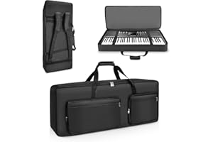 SUNDOY 61-Tasten-Klavier Keyboard Tasche, Gig Bag aus 600D Robustes Oxford-Gewebe, 10mm Schaumstoffpolsterung, Perfekt für den Transport von Keyboards, Musikzubehör und mehr