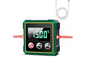 Vibbang Détecteur D'angle Numérique Magnétique avec Laser électronique, Outil de Recherche d'angle, Niveau Electronique, Inclinomètre Numérique pour Menuiserie Travail du Bois Construction