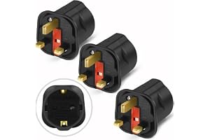 VGUARD UK-adapter reseadapter, 3-pack England Tyskland kontakt, strömadapter resekontakt Schuko EU till Storbritanniens uttag