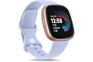 Mugust Cinturino per Fitbit Versa 4/Fitbit Versa 3/Fitbit Sense 2/Fitbit Sense, Cinturino di Sport Ricambio Compatibile per Fitbit Versa 3/Fitbit Versa 4/Fitbit Sense/Fitbit Sense 2(Azzurro,Large)