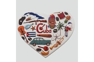 MUYU MAGNET Imán 3D para nevera con forma de corazón Cuba, regalo de recuerdo, decoración del hogar y la cocina, imán magnético para nevera