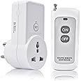 Blackt Electrotech (BT16H): 3 PIN Wireless RF Remote Control Power Outlet Light Switch Socket 100 Meter Range with Plug, 10 Amps - 1 RF Remote for Home Lamp Holder Adapter