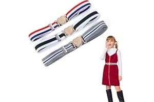 HXSYKJDM Elastische Gürtel für Mädchen, 3 Stück Gürtel Kinder Stretch-Gürtel Modegürtel Verstellbare für Kleider Hose Uniform Jeans