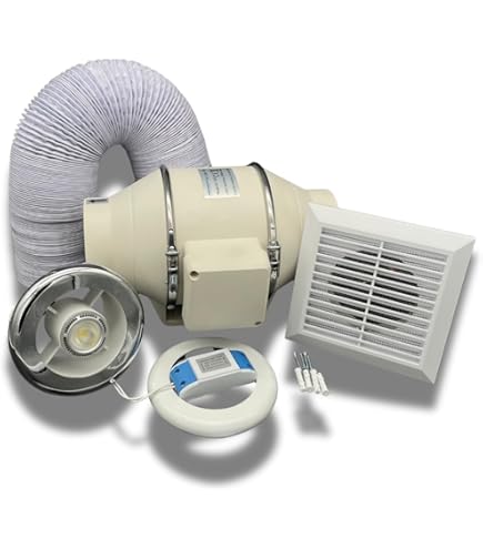 AirTech-UK Inline Bathroom Loft Extractor Fan Kit With LED Light And Run On Timer 100mm 4 - View #10