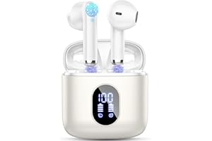 RINSMOLA Wireless Earbuds, Bluetooth Headphones 2024 Wireless Headphones with Deep Bass, New Mini Bluetooth Earphones in Ear 4 ENC Mic, Noise Cancelling Ear buds 30H Bluetooth Earbuds USB-C, Pearl White